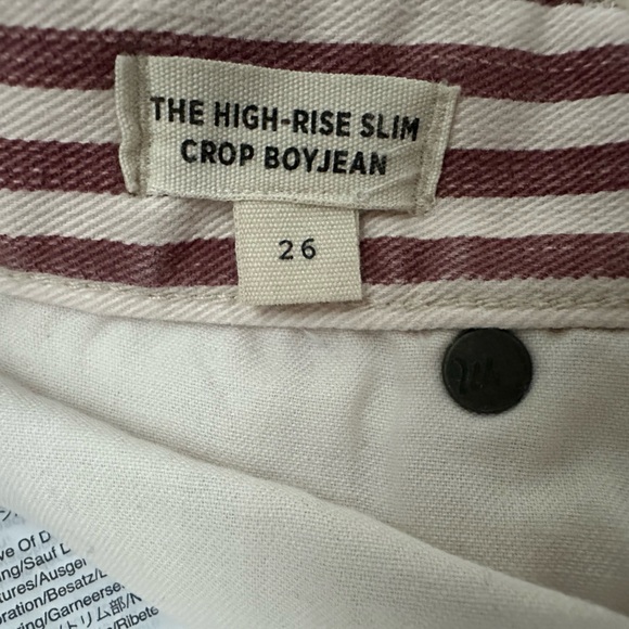 Madewell The High-Rise Slim Boyjean in Luca Stripe - Size 26 - Picture 8 of 16